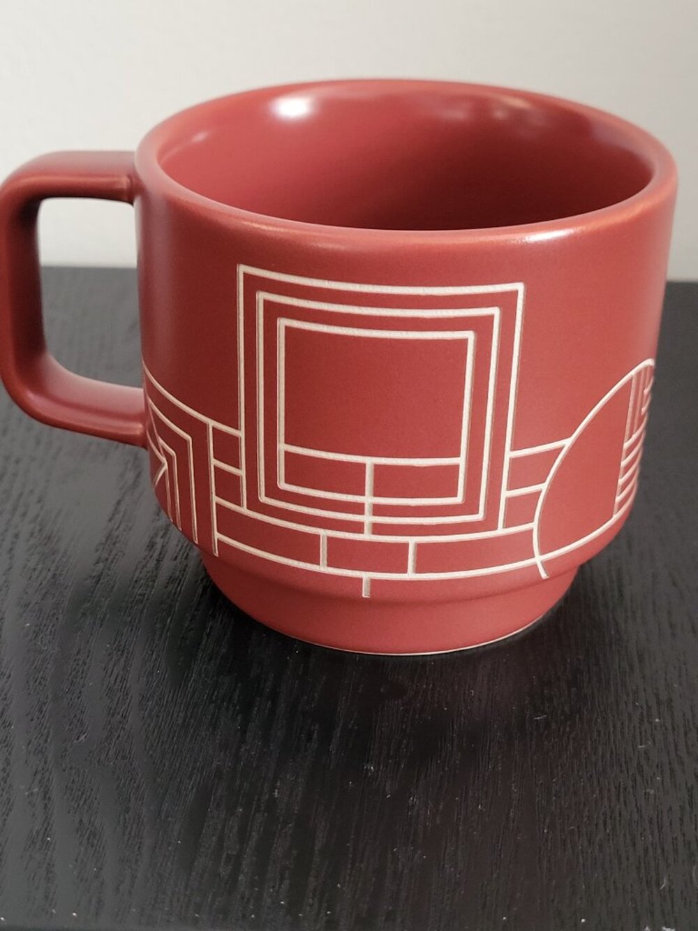 Frank Lloyd Wright Terra Stoneware Tea Coffee Cup Mug -Tea Forte Geometrical MCM